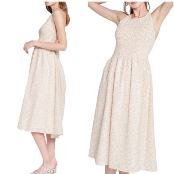 En Saison Lucia Cream Floral Midi Dress Size Medium - Picture 5 of 13